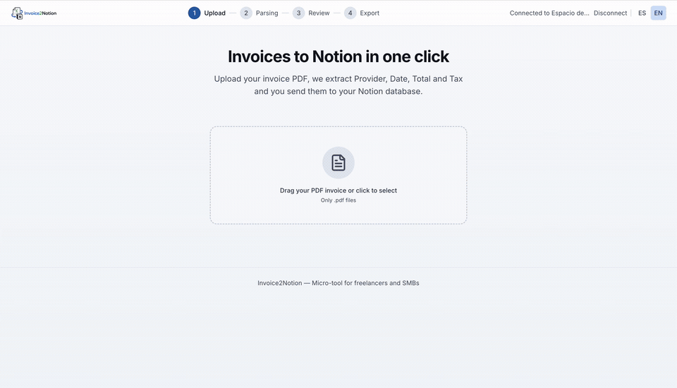 Invoice2Notion preview